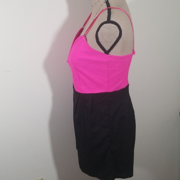Pure Hype Color Block Pink and Black Romper - Picture 3 of 8